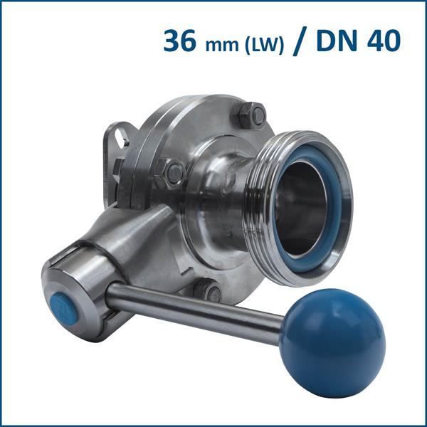 Disc valve with DN 40 honey valve flansch