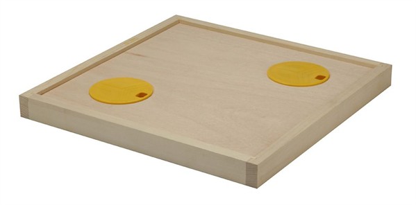Dadant hive surcharge for inside cover with 2 bee escapes
